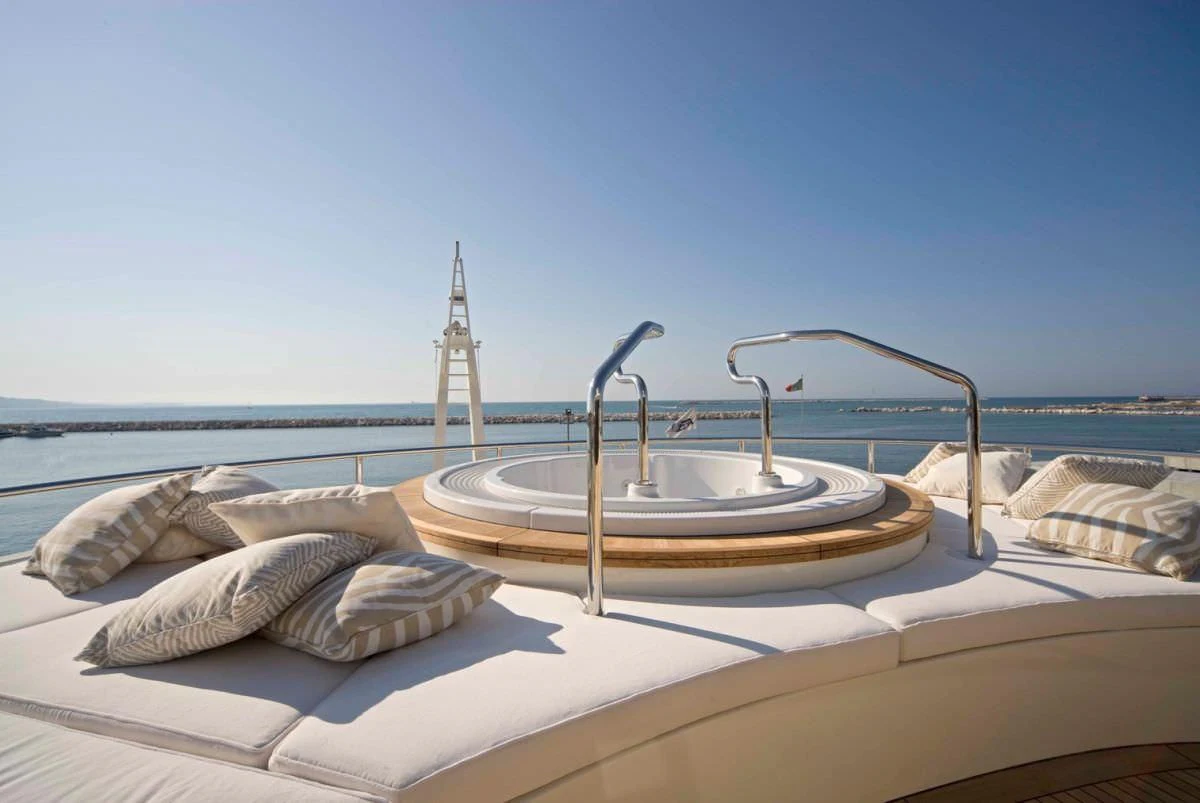 a bed with a sink on it aboard ELENI Yacht for Sale