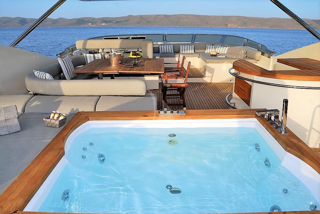 a pool on the deck of a boat aboard FUNSEA Yacht for Sale