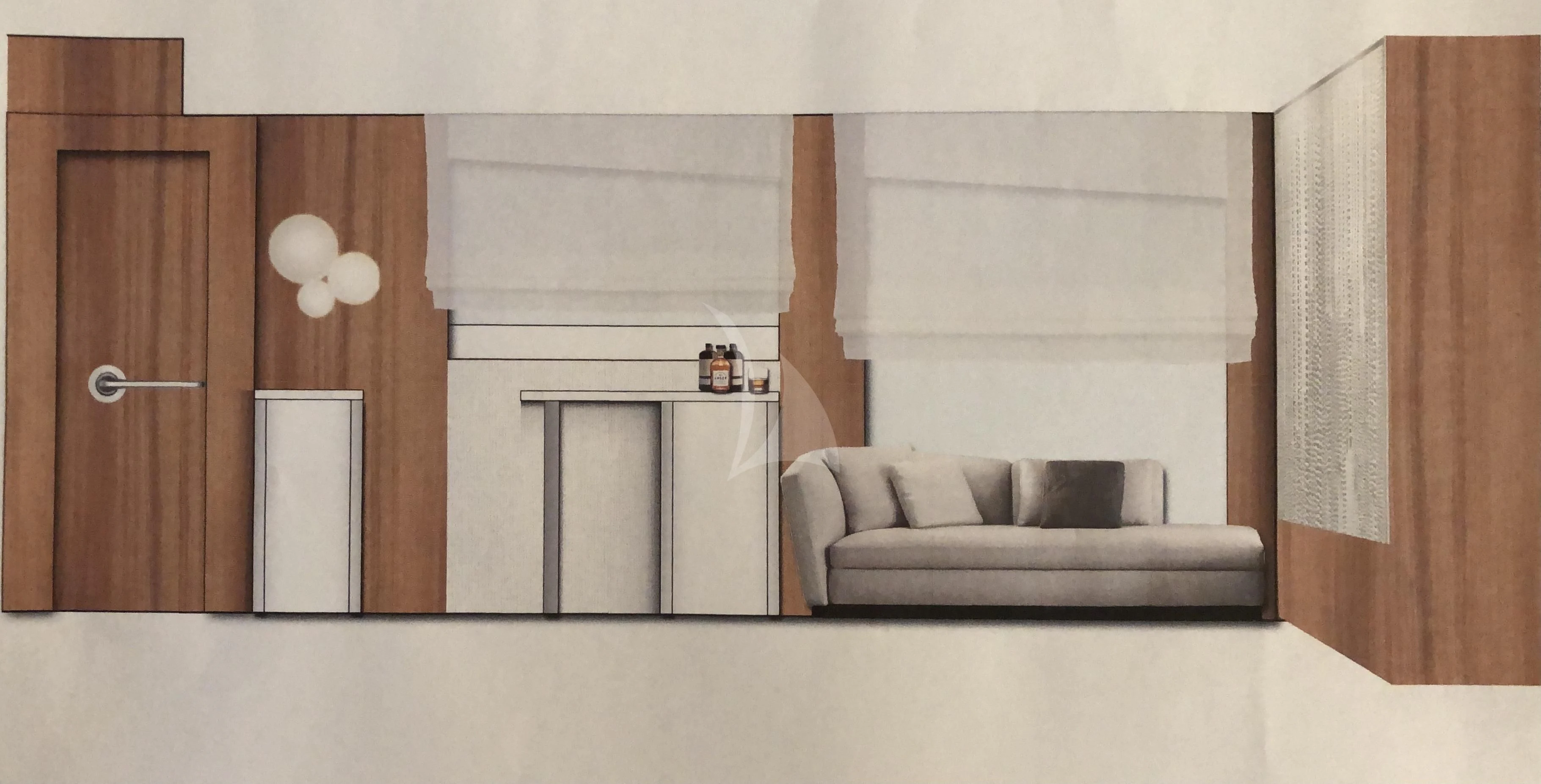 a living room with a couch and a coffee table aboard FUNSEA Yacht for Sale