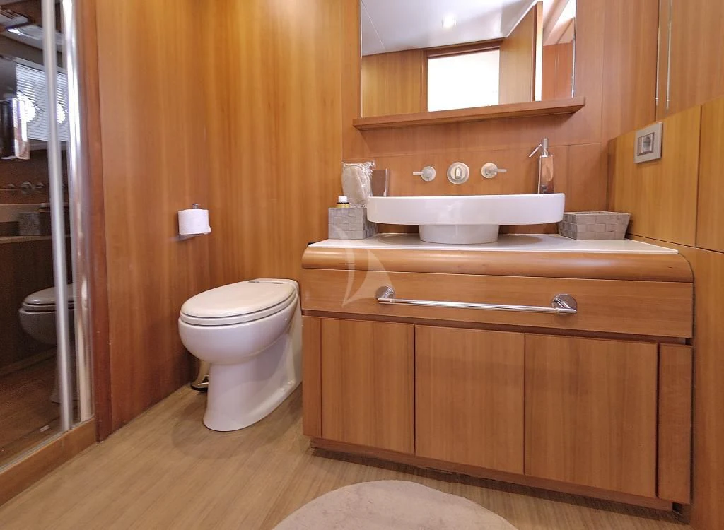 a bathroom with a sink and toilet aboard FUNSEA Yacht for Sale