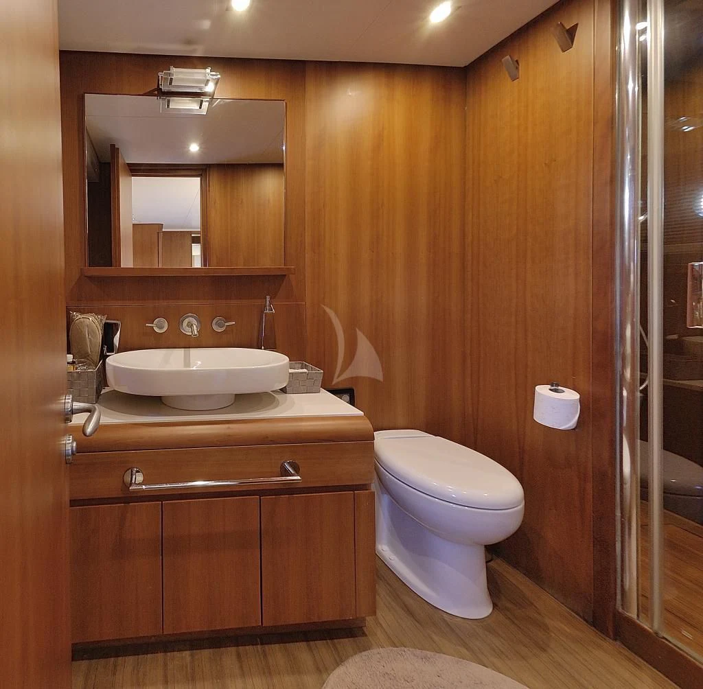 a bathroom with a sink and toilet aboard FUNSEA Yacht for Sale