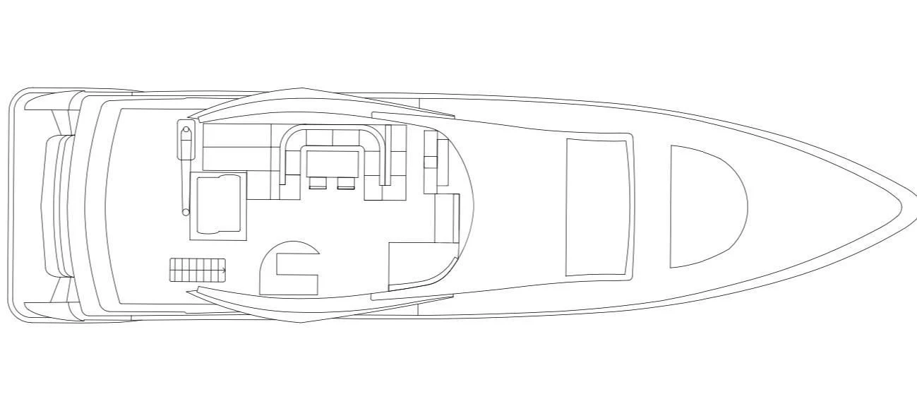 a sketch of a car aboard FUNSEA Yacht for Sale