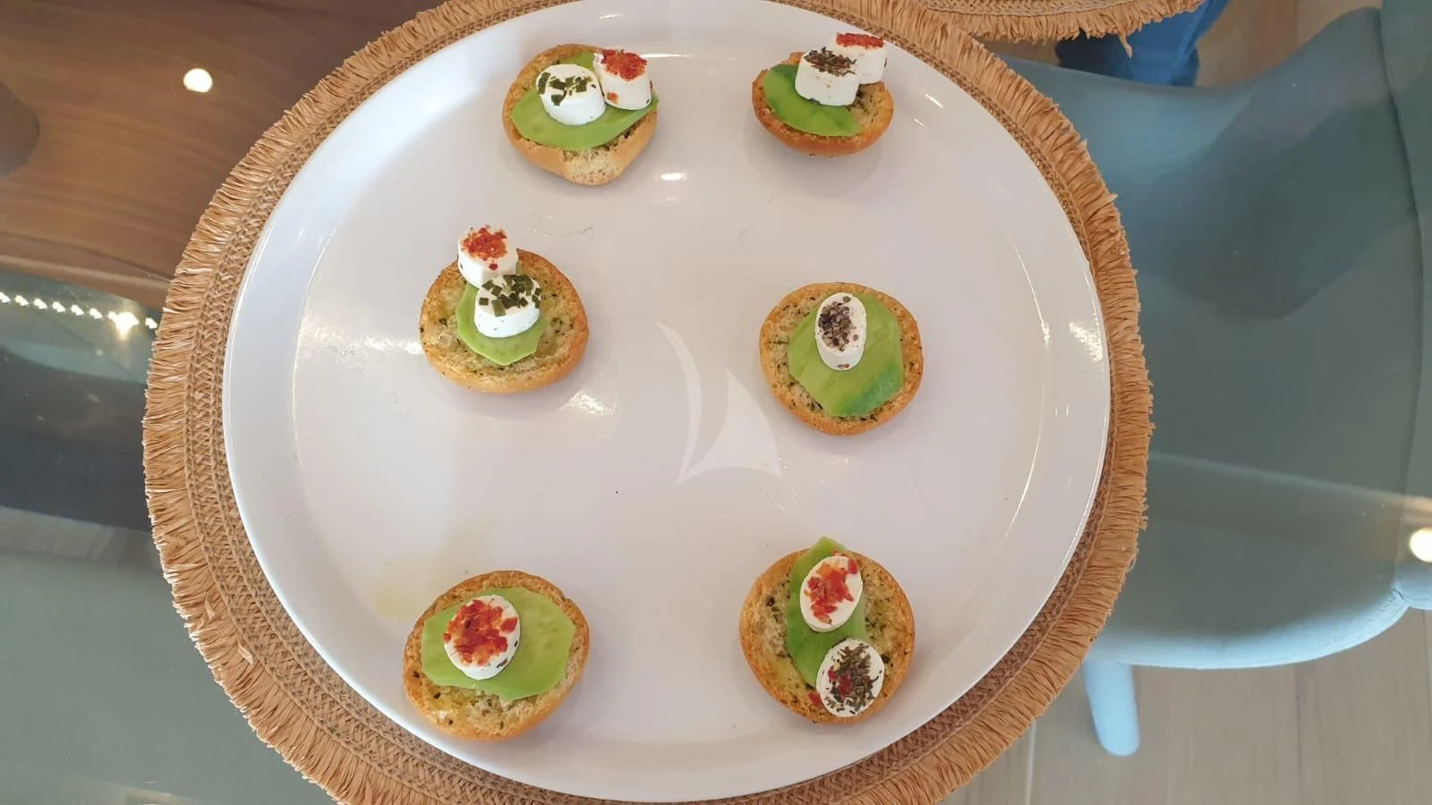 a plate of food aboard FUNSEA Yacht for Sale