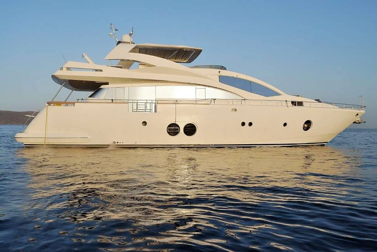a white yacht in the water aboard FUNSEA Yacht for Sale