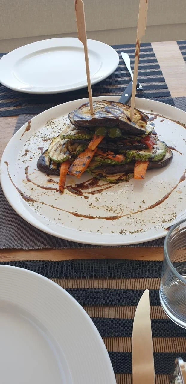 a plate of food aboard FUNSEA Yacht for Sale