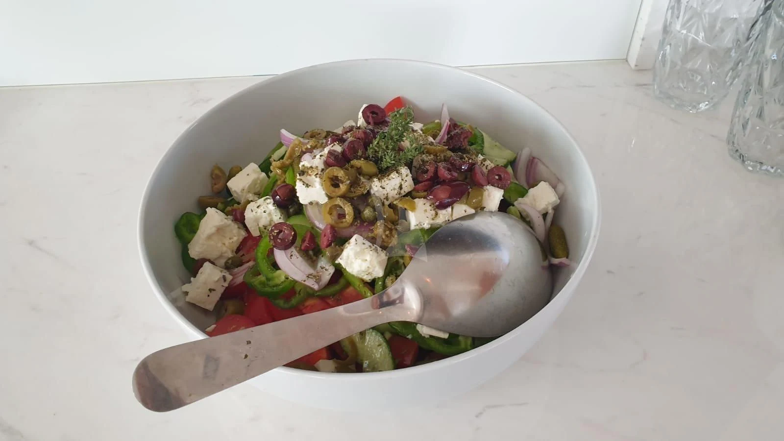 a bowl of salad aboard FUNSEA Yacht for Sale