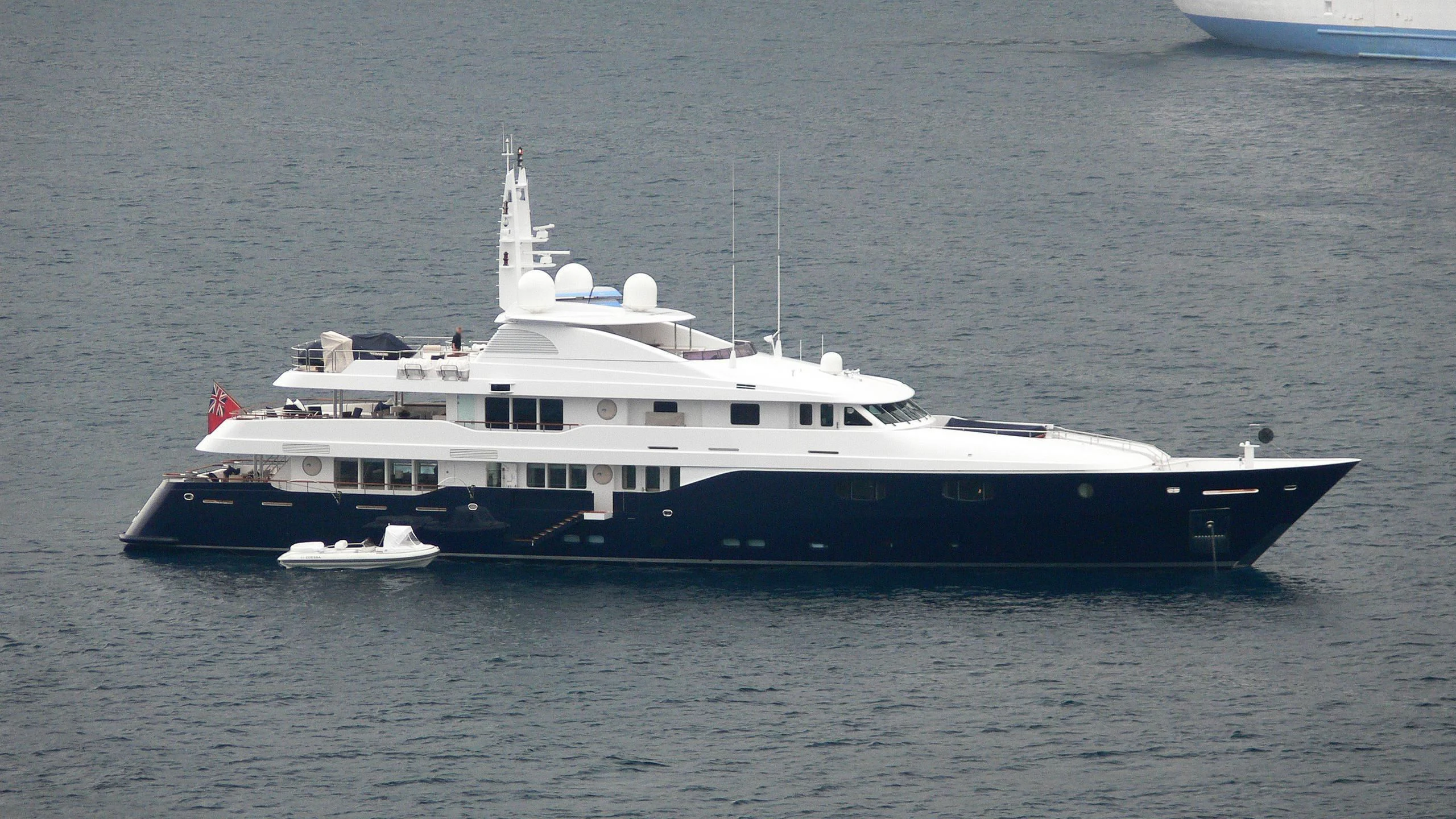 a large ship in the water aboard ODESSA Yacht for Charter