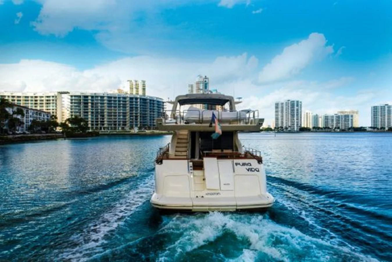 a boat in the water aboard PURA VIDA Yacht for Sale