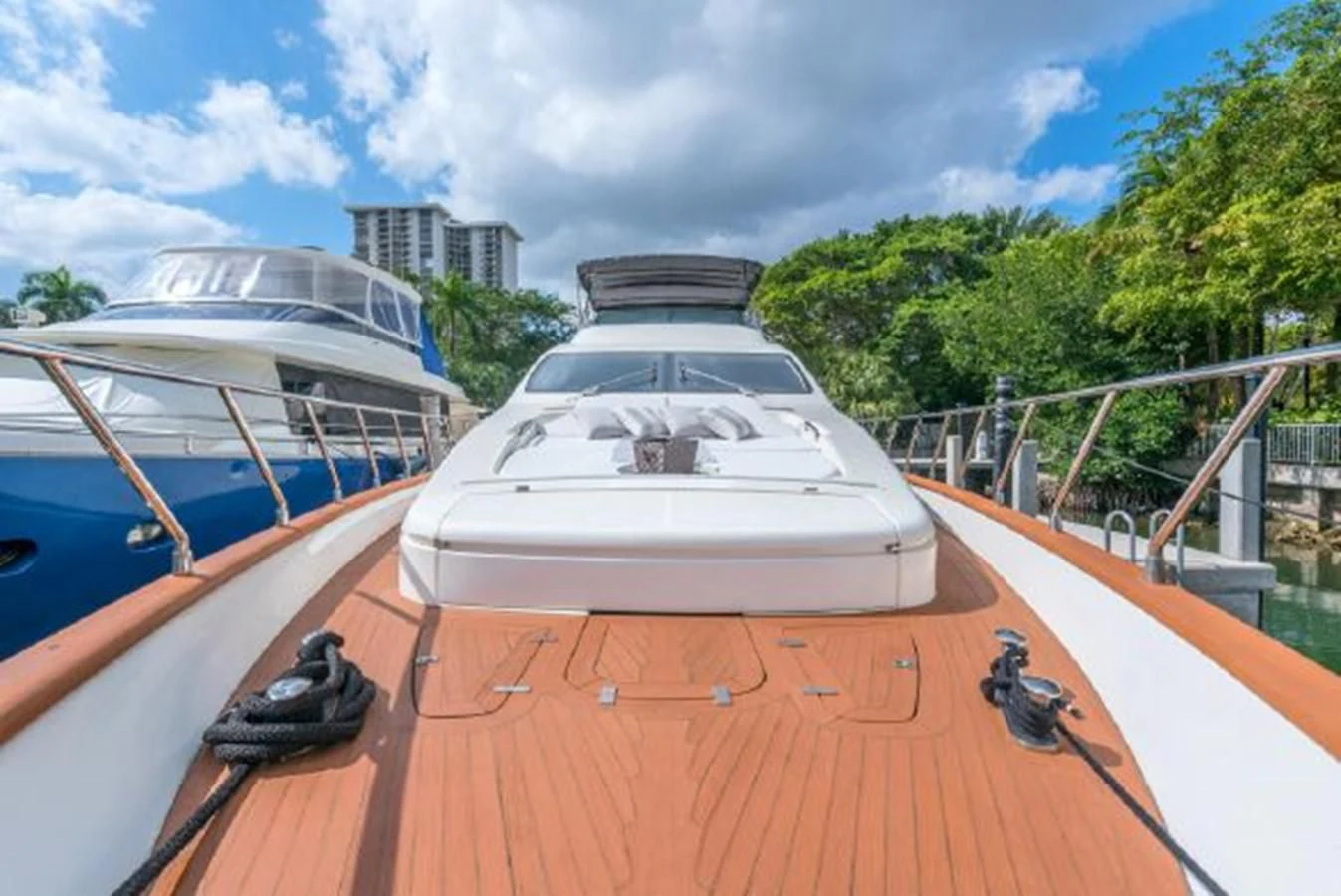 a boat on a deck aboard PURA VIDA Yacht for Sale