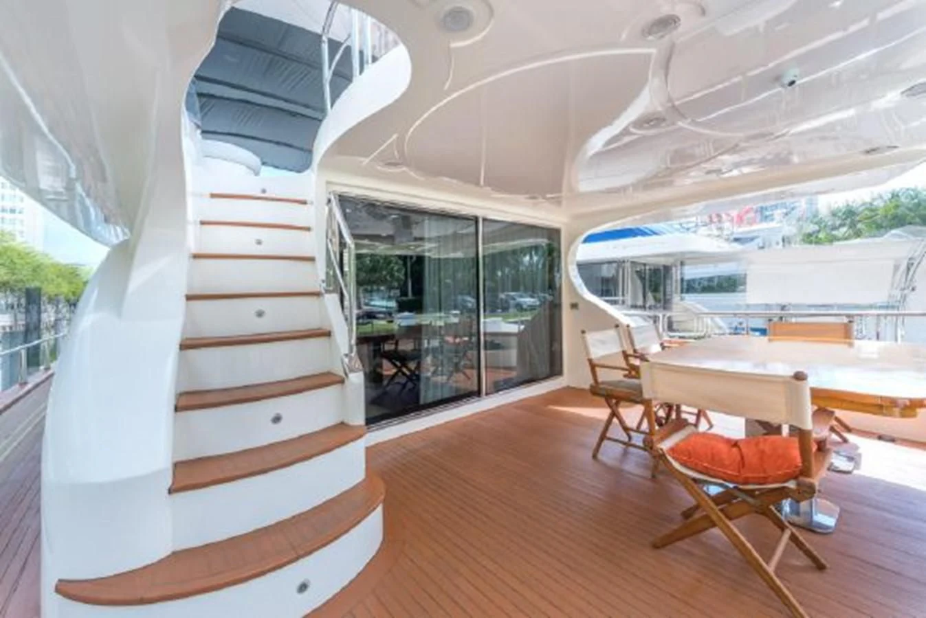 a room with a slide aboard PURA VIDA Yacht for Sale