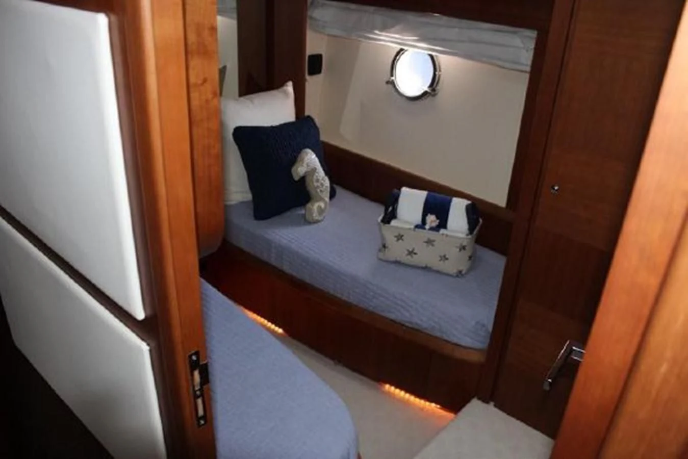 a bathroom with a mirror aboard PURA VIDA Yacht for Sale
