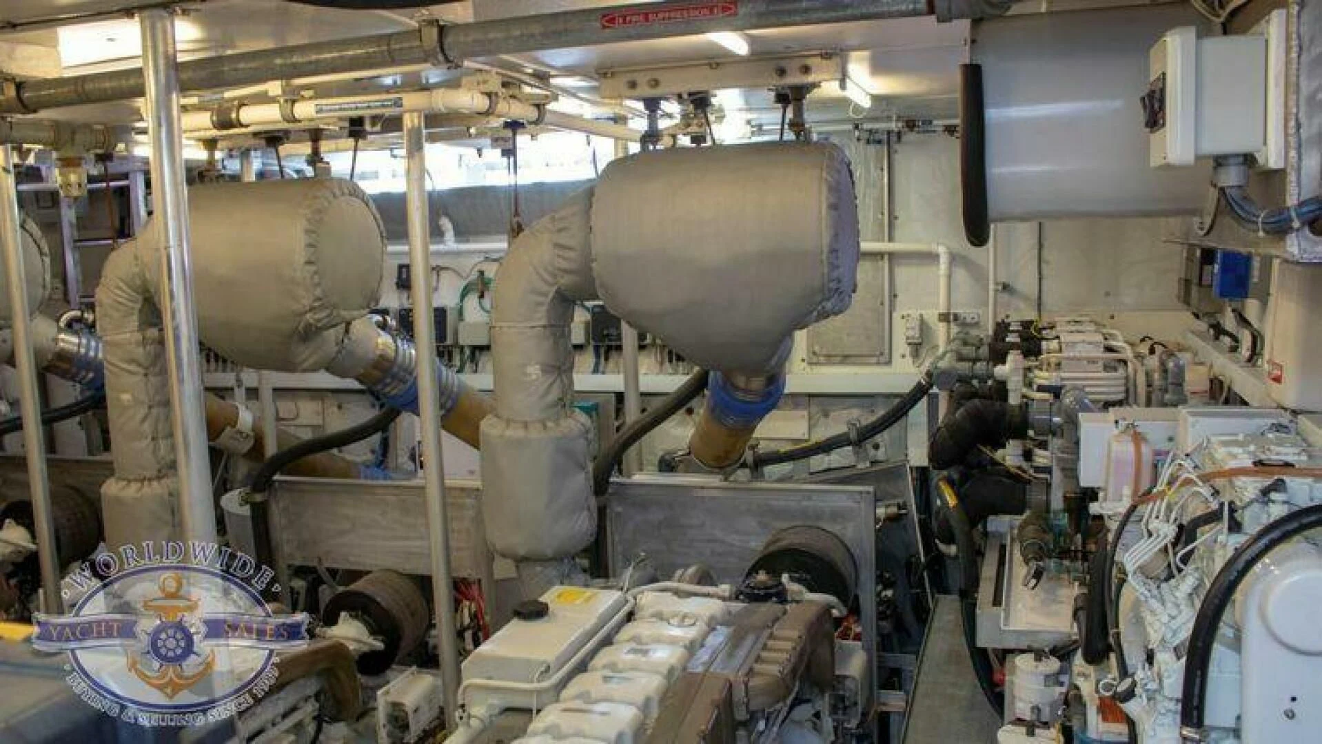 a factory with large pipes aboard ISLAND SOUL Yacht for Sale