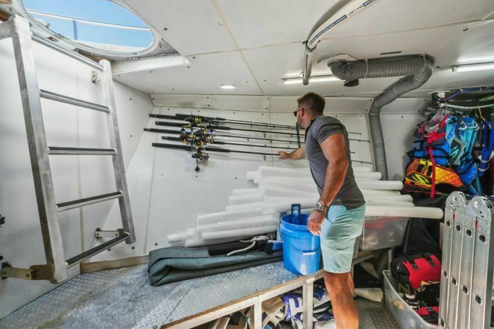 a man in a factory aboard ISLAND SOUL Yacht for Sale