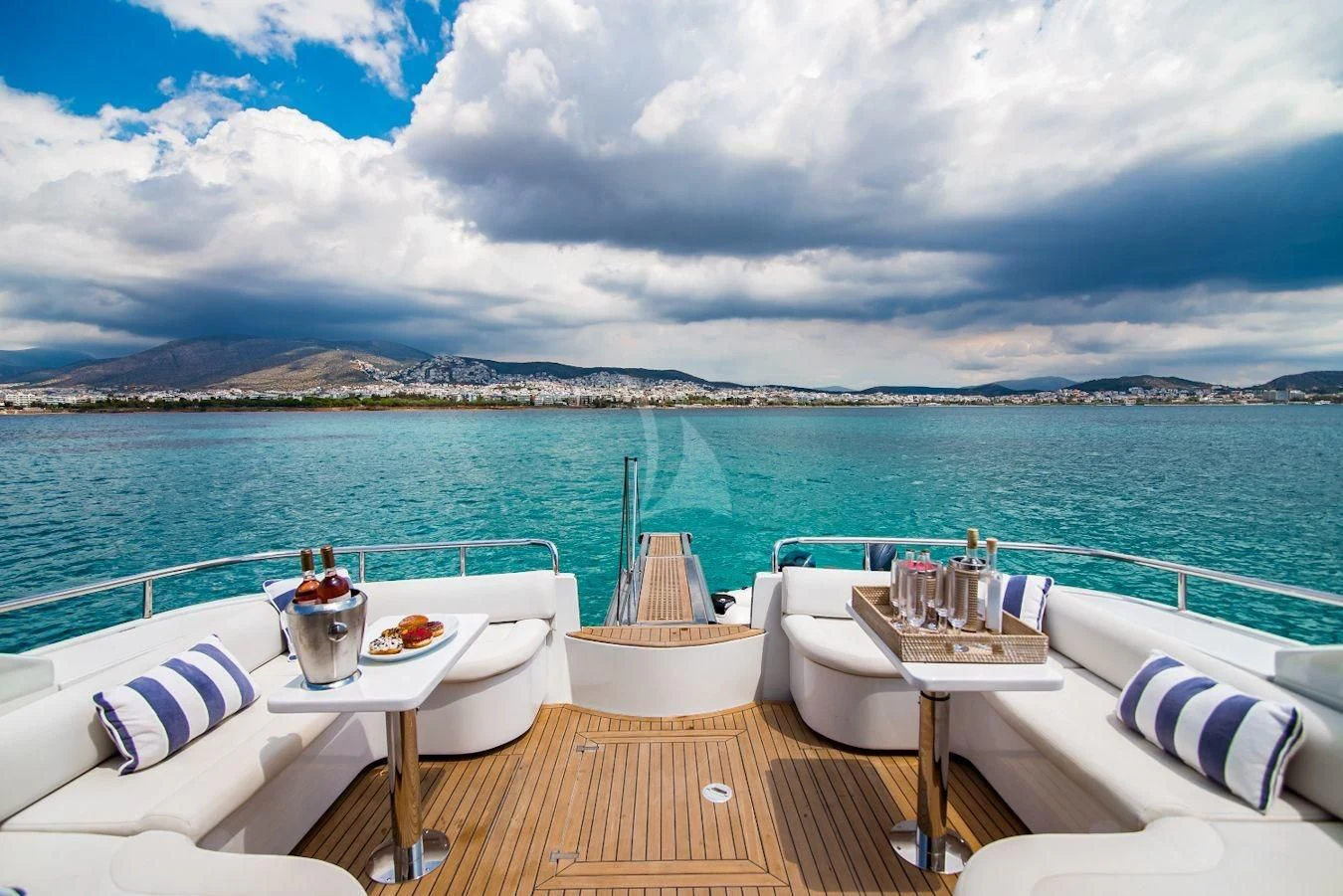a boat on the water aboard AXION Yacht for Charter
