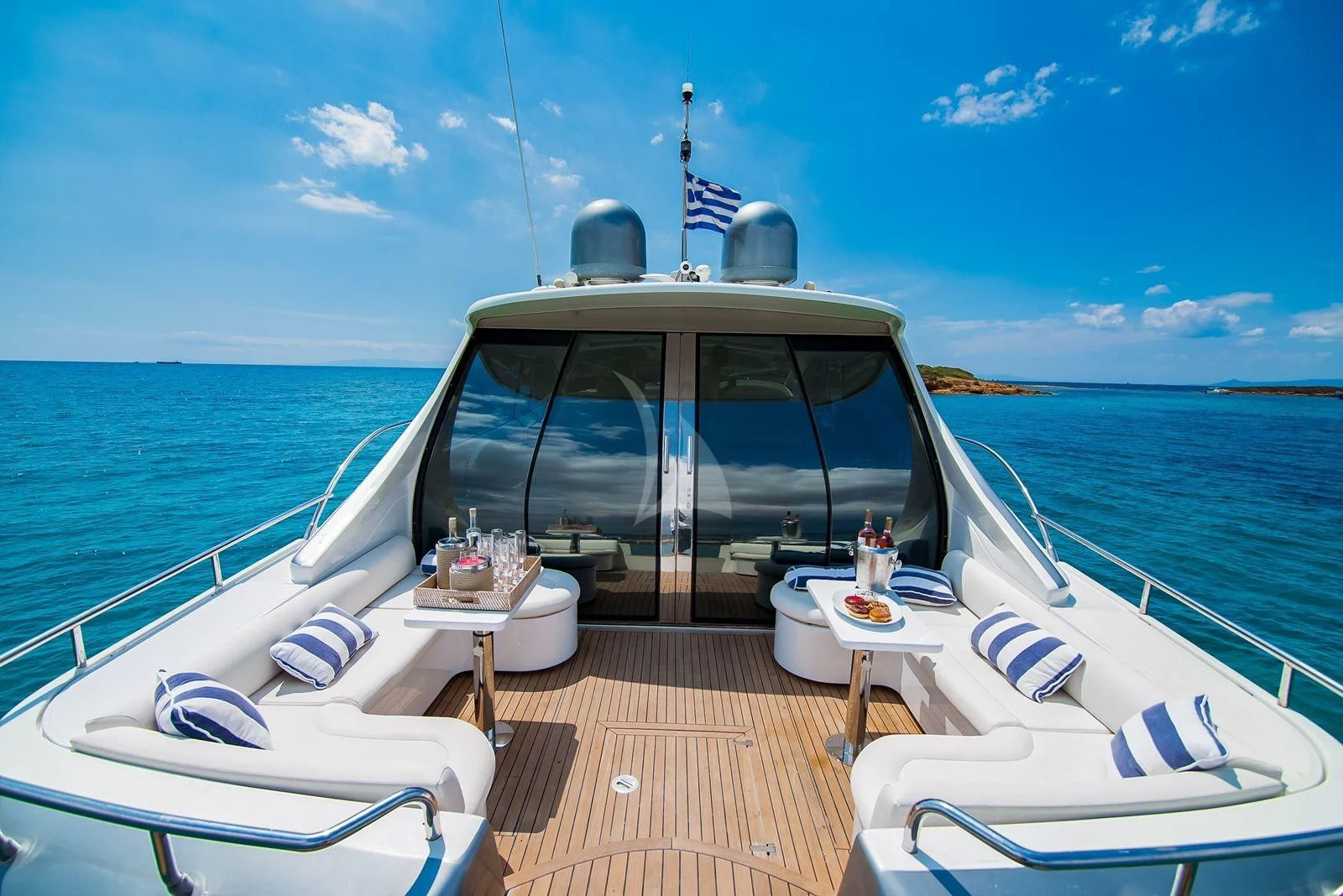 a boat on the water aboard AXION Yacht for Charter