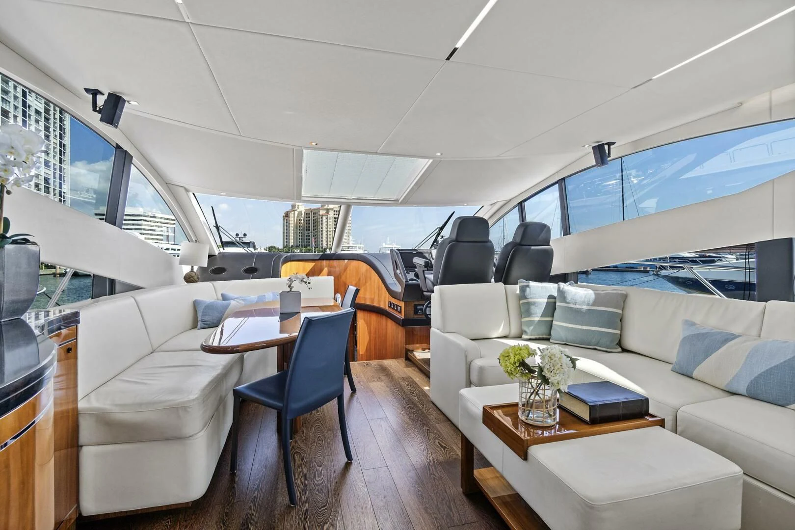 inside of a car aboard ONCE AROUND Yacht for Sale