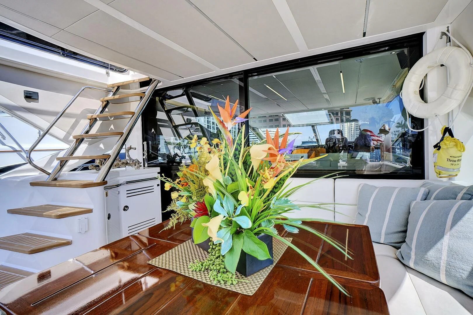 a plant in a room aboard ONCE AROUND Yacht for Sale