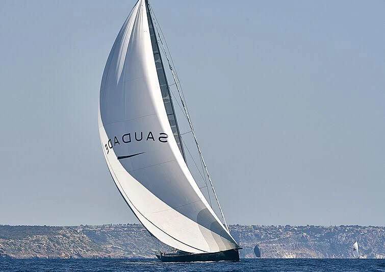 a sailboat in the water aboard SAUDADE Yacht for Sale