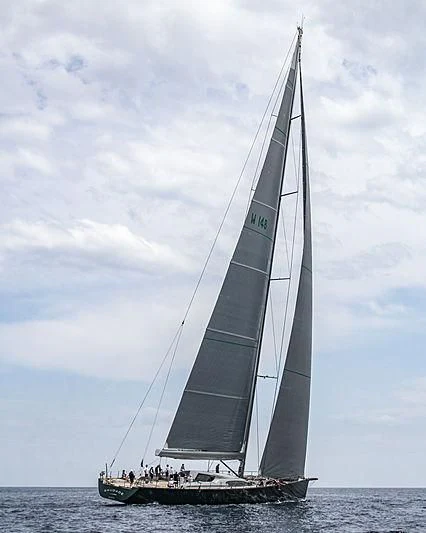a sailboat on the water aboard SAUDADE Yacht for Sale