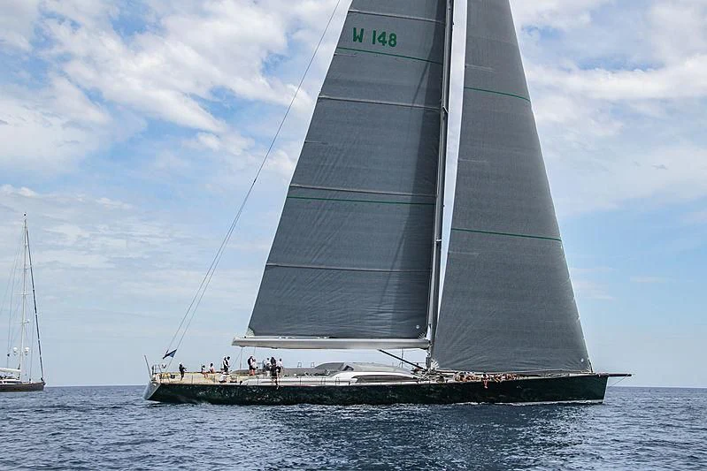 a sailboat on the water aboard SAUDADE Yacht for Sale