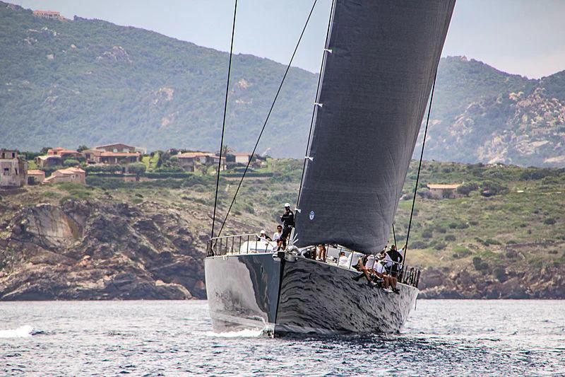 a sailboat with people on it aboard SAUDADE Yacht for Sale