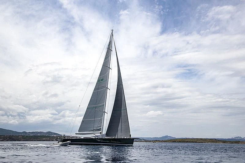 a sailboat on the water aboard SAUDADE Yacht for Sale