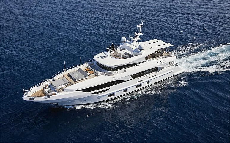 a high angle view of a ship aboard AZURE DREAMS Yacht for Sale