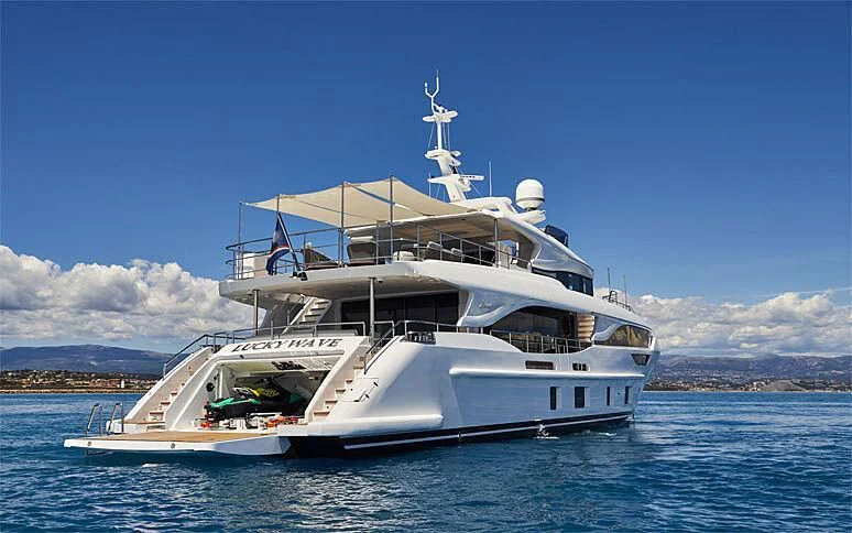 a boat in the water aboard AZURE DREAMS Yacht for Sale