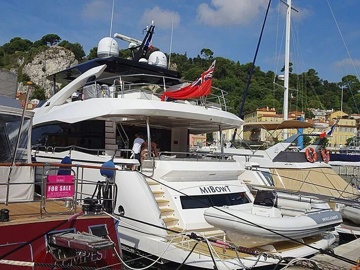 a group of boats are parked in a harbor aboard RIANNA Yacht for Sale