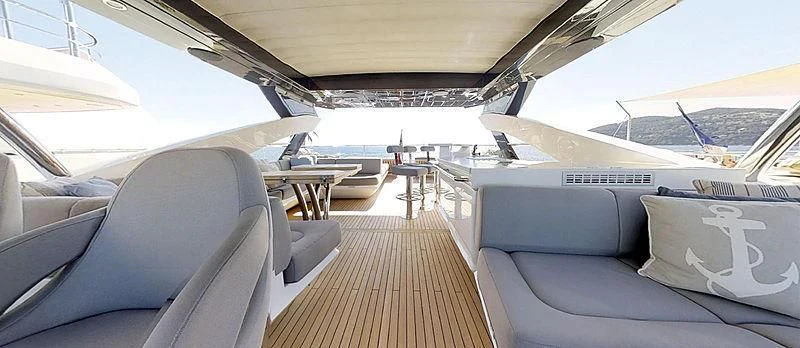 inside of a car aboard RIANNA Yacht for Sale