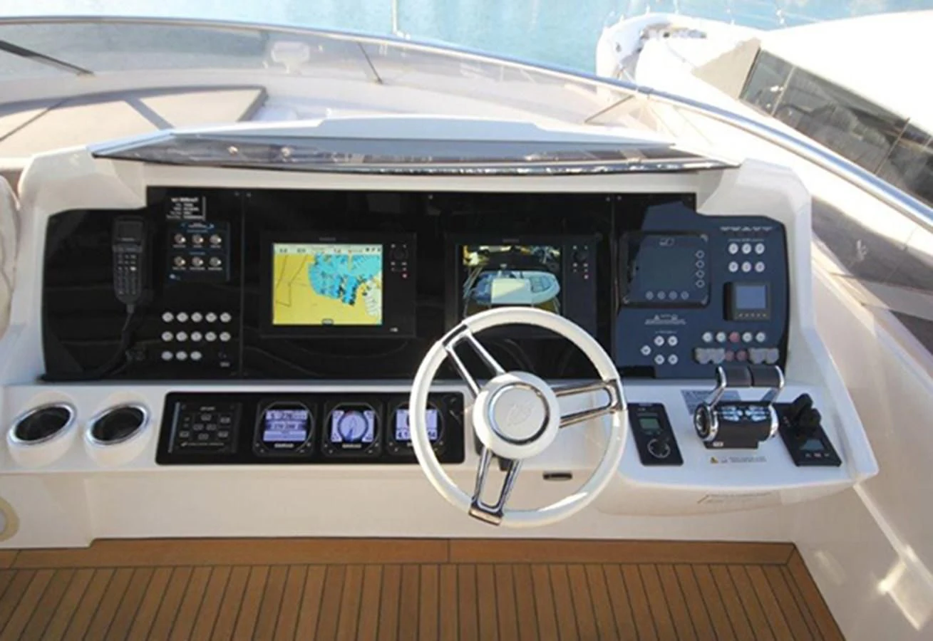 the inside of a car aboard RIANNA Yacht for Sale