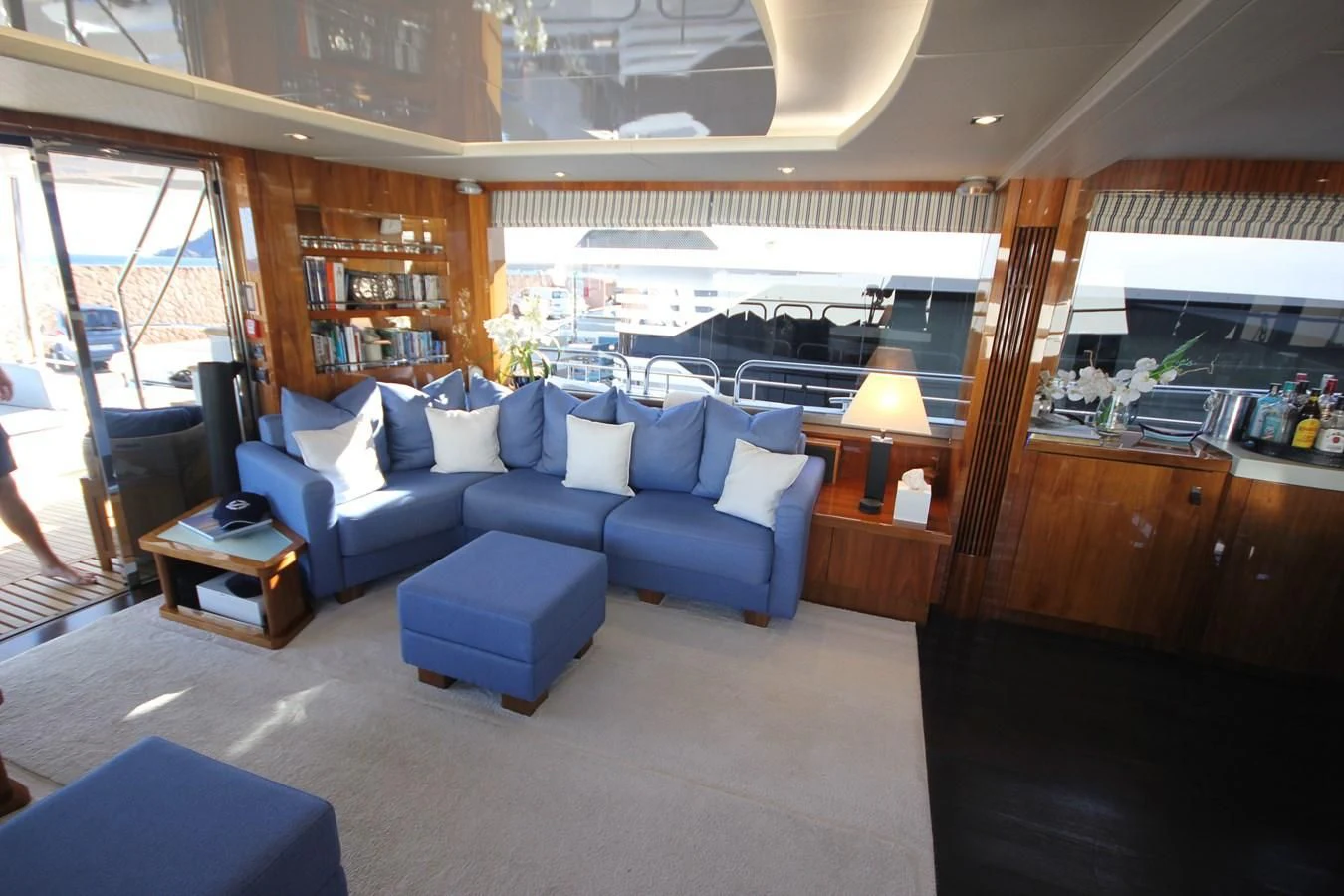 a room with a couch and a table aboard RIANNA Yacht for Sale