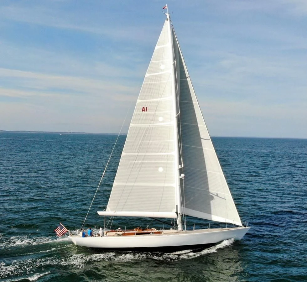 a sailboat in the water aboard HEROINA Yacht for Sale