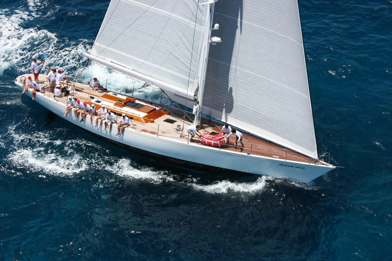a boat with people on it aboard HEROINA Yacht for Sale