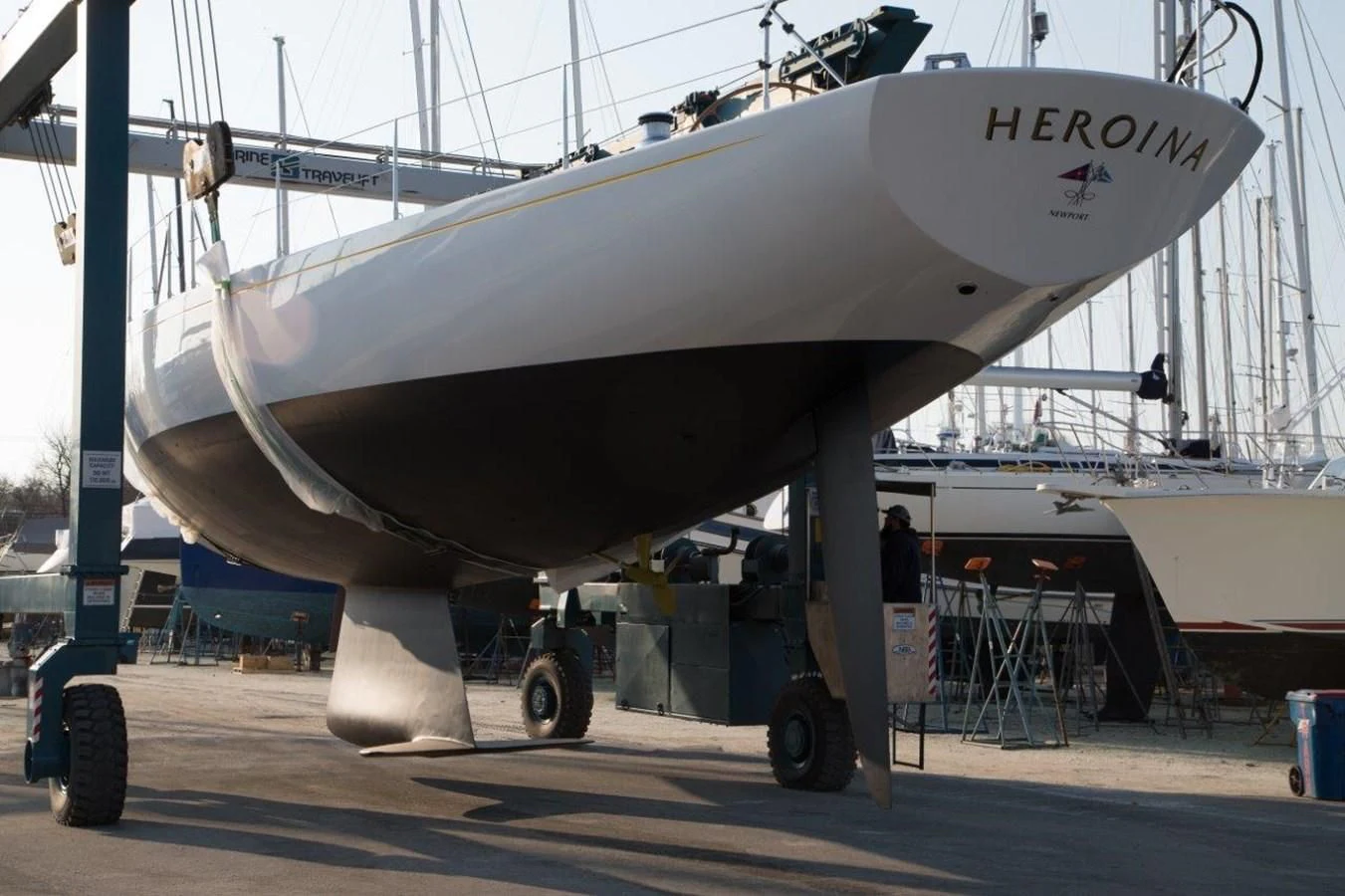 a large white airplane aboard HEROINA Yacht for Sale