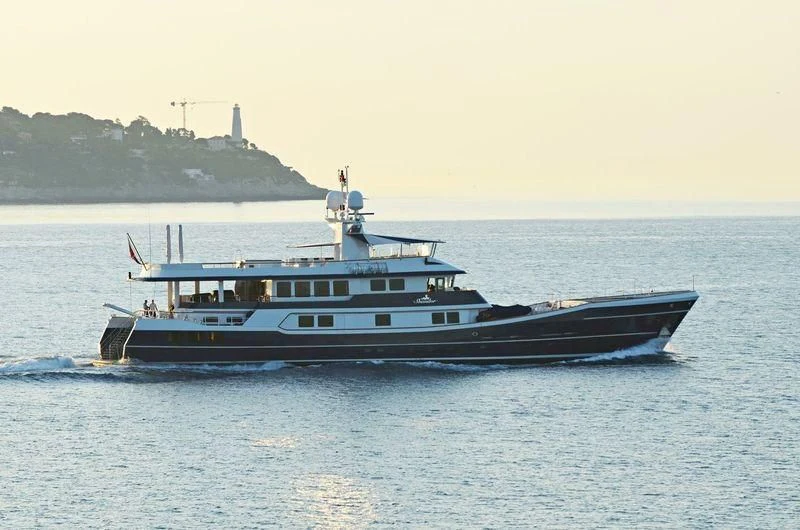a large boat in the water aboard THE MERCY BOYS Yacht for Sale
