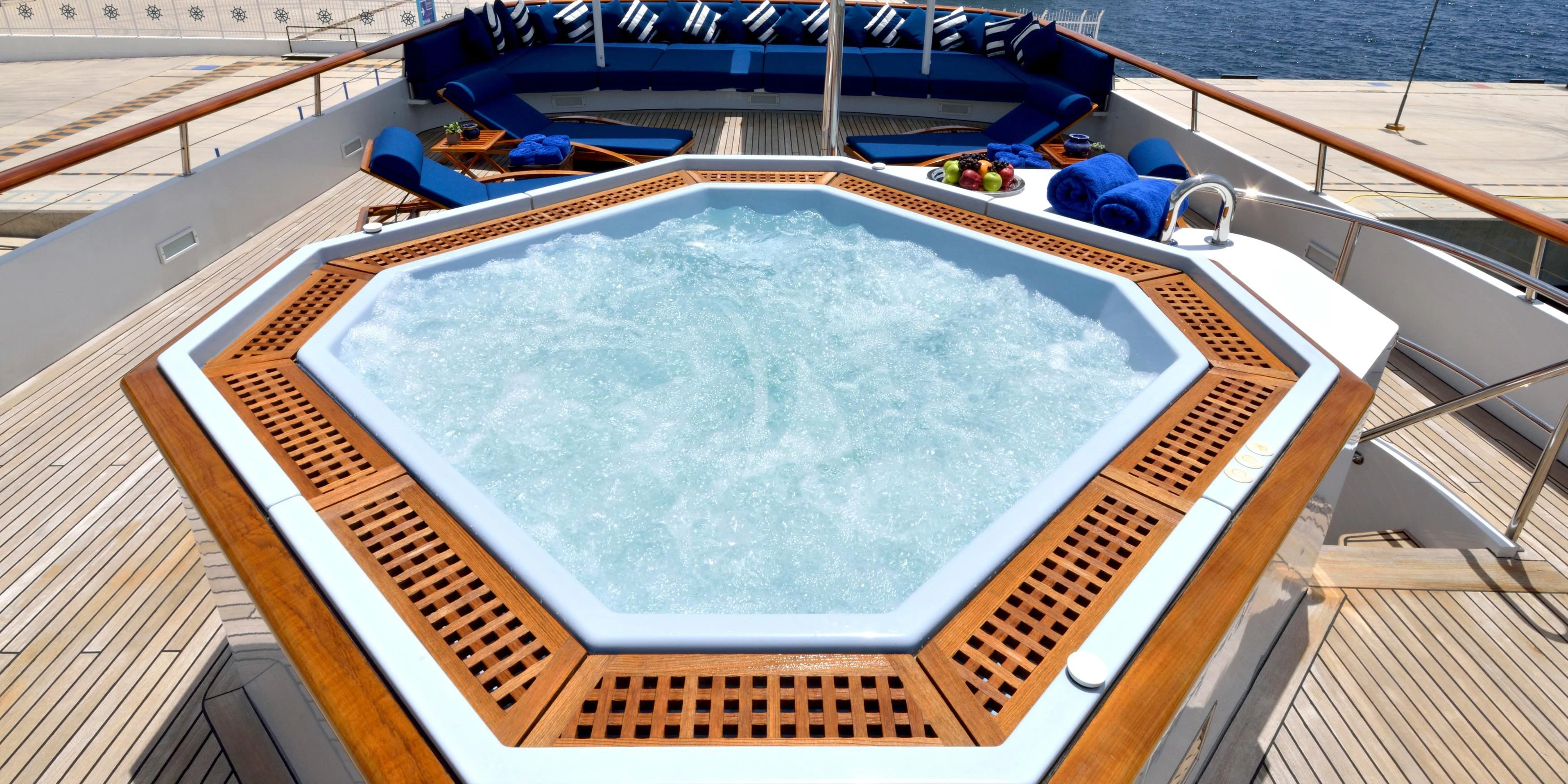 a large swimming pool aboard THE MERCY BOYS Yacht for Sale