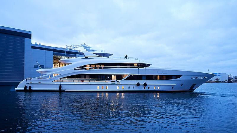 a large white yacht aboard ARKADIA Yacht for Charter