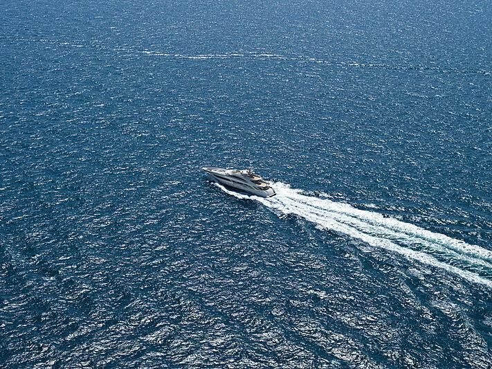 a submarine in the water aboard ARKADIA Yacht for Charter