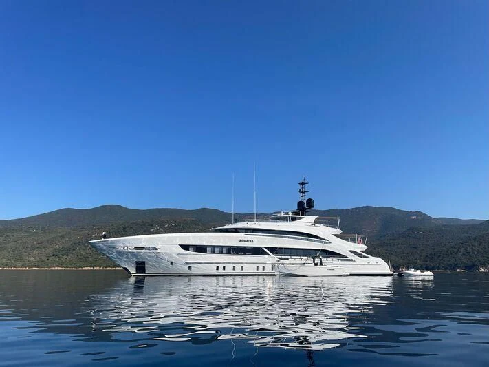a boat in the water aboard ARKADIA Yacht for Charter