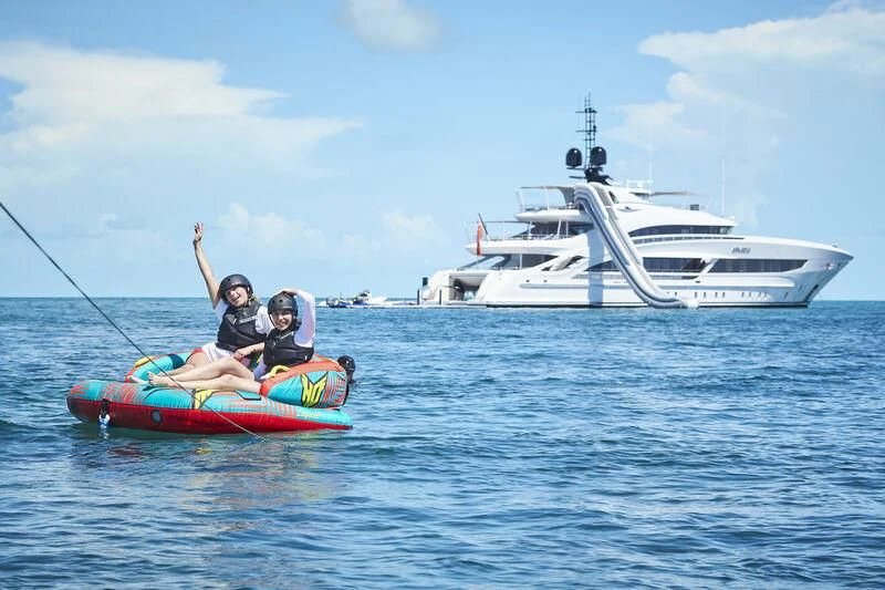 a family on a boat aboard ARKADIA Yacht for Charter