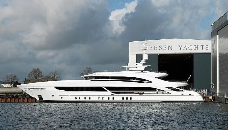 a white yacht in a body of water aboard ARKADIA Yacht for Charter