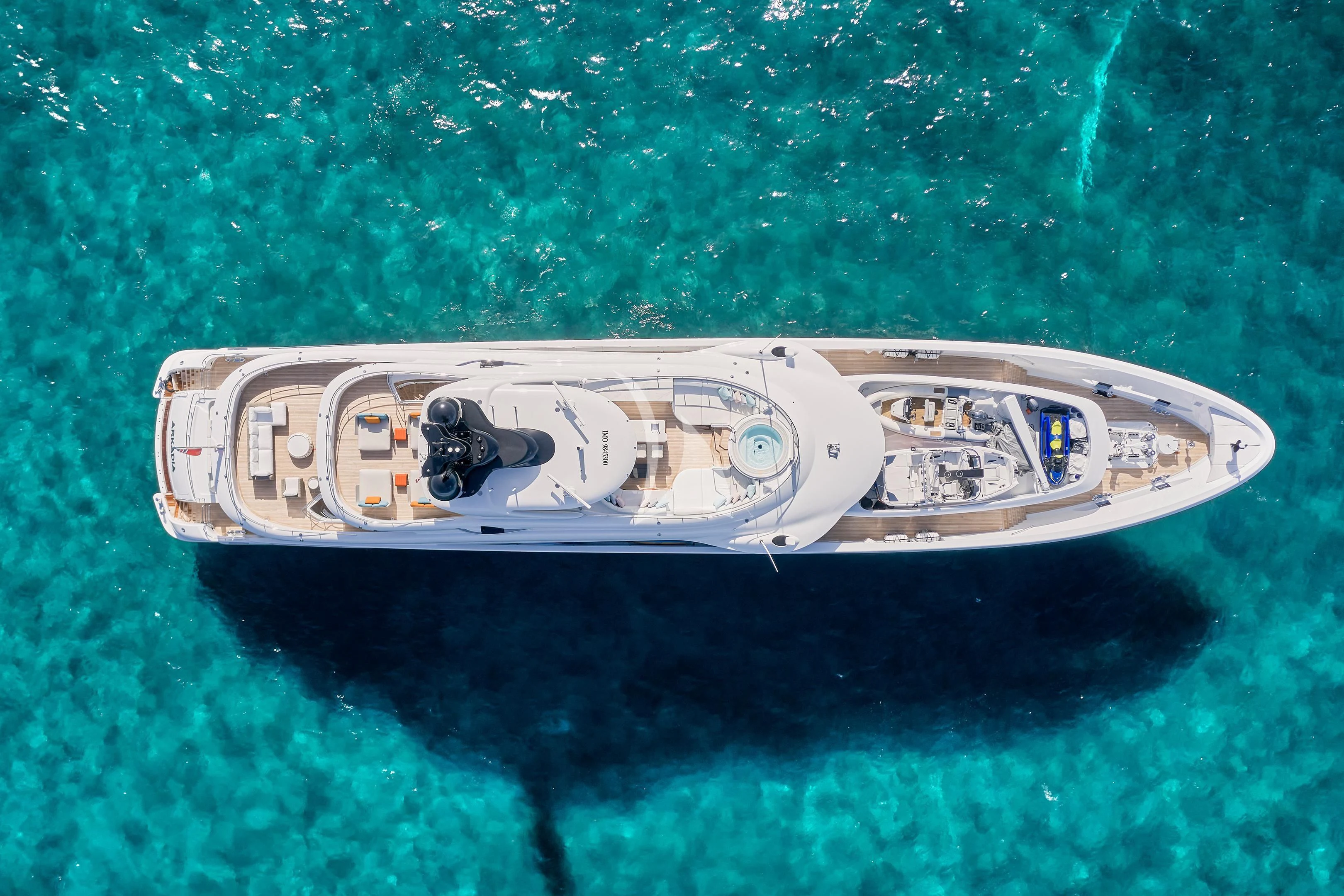 a boat in the water aboard ARKADIA Yacht for Charter