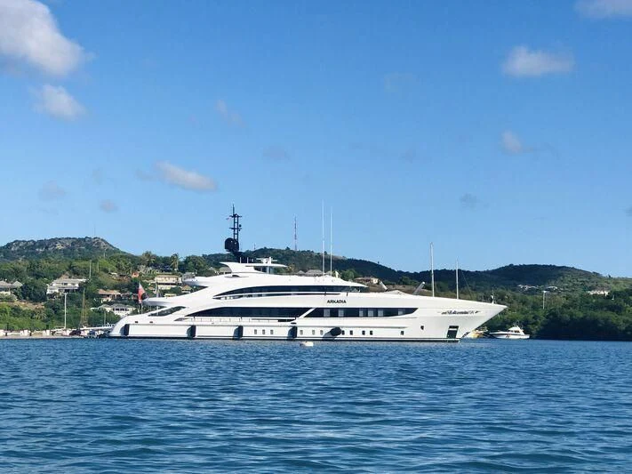 a boat in the water aboard ARKADIA Yacht for Charter