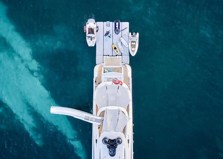 a space shuttle in the air aboard ARKADIA Yacht for Charter