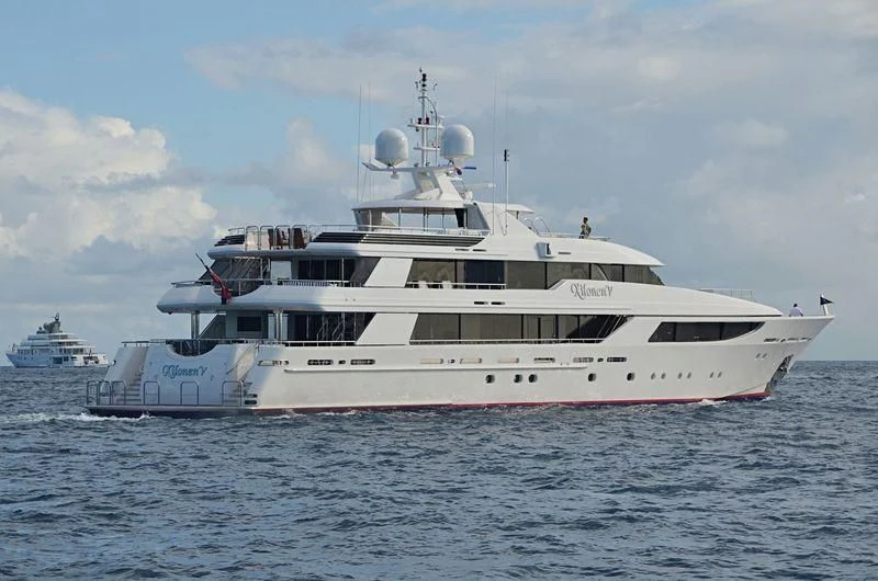a large white ship in the water aboard SEANASH Yacht for Sale
