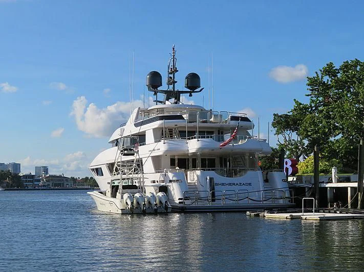 a large white boat on the water aboard SEANASH Yacht for Sale