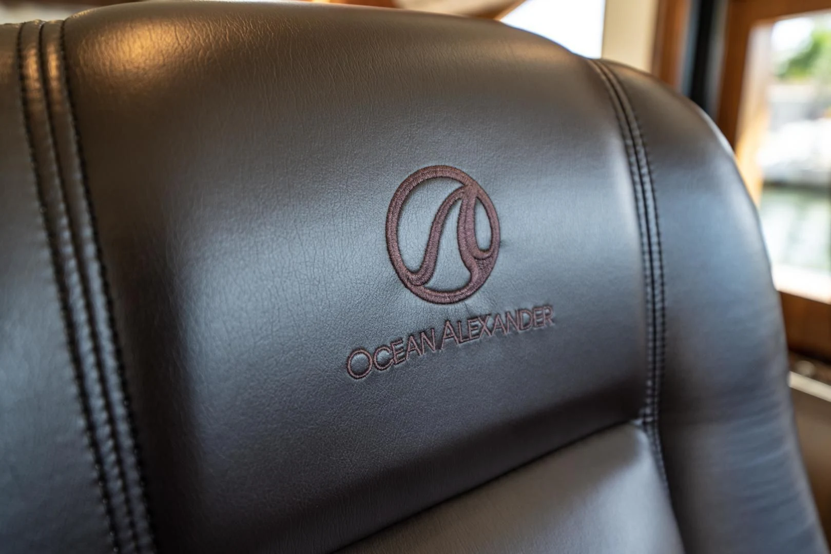a black leather jacket with a word on it aboard SANCTUARY Yacht for Sale