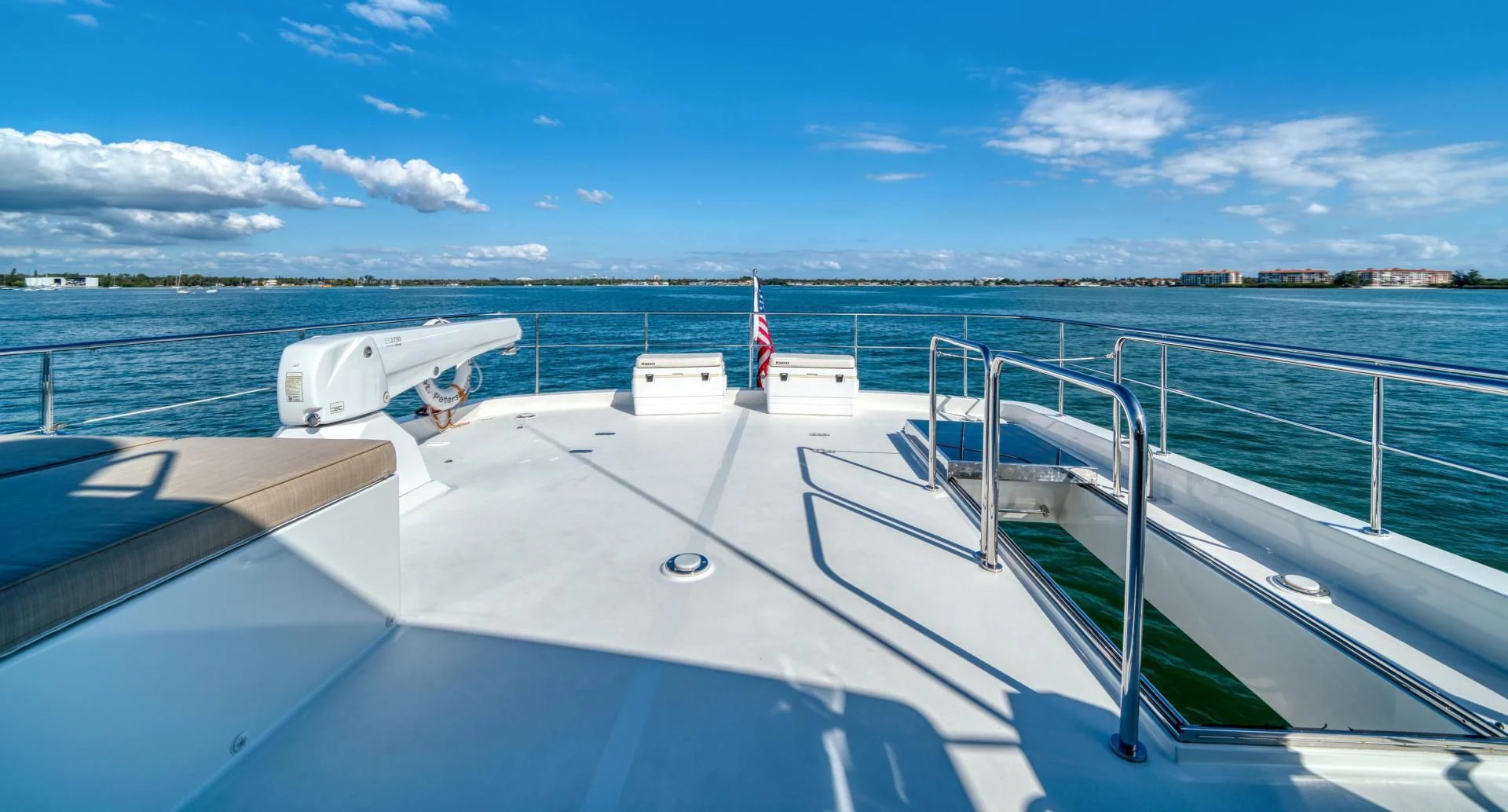 a boat on the water aboard SANCTUARY Yacht for Sale