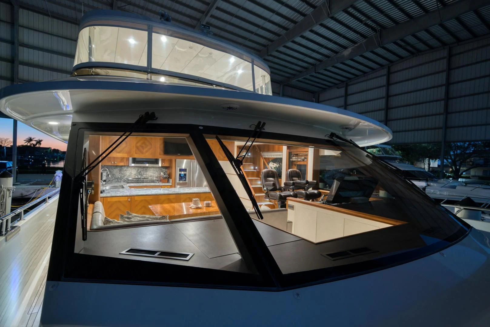 inside of a building with a glass ceiling and a large window aboard SANCTUARY Yacht for Sale